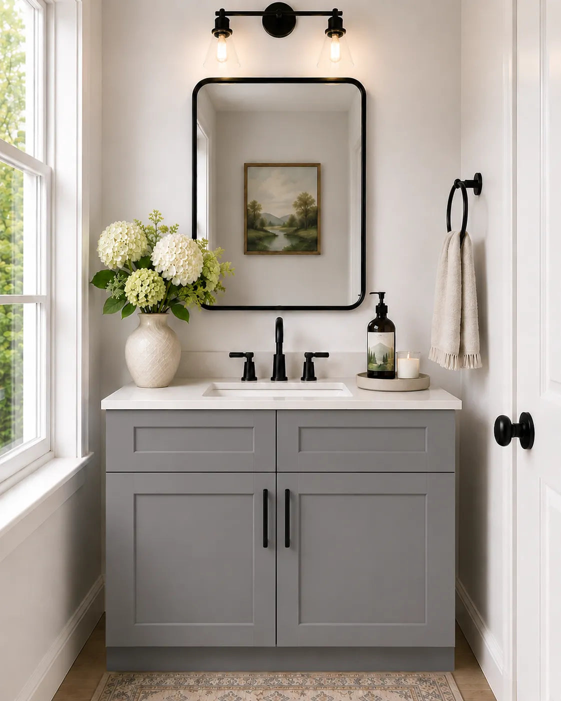 30 Inch Grey Shaker Single Sink Bathroom Vanity
