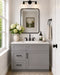 30 Inch Grey Shaker Single Sink Bathroom Vanity with Drawers on the Left