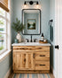 30 Inch Hickory Shaker Single Sink Bathroom Vanity with Drawers on the Right