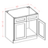 30 Inch Grey Shaker Single Sink Bathroom Vanity
