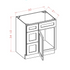 30 Inch Gray Stained Shaker Single Sink Bathroom Vanity with Drawers on the Left