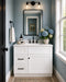 30" White Shaker Single Sink Bathroom Vanity with Drawers on the Left