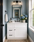30" White Shaker Single Sink Bathroom Vanity with Drawers on the Left