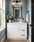 30 Inch White Shaker Single Sink Bathroom Vanity with Drawers on the Right