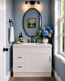 30 Inch White Slim Shaker Single Sink Bathroom Vanity with Drawers on the Left