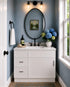 30 Inch White Slim Shaker Single Sink Bathroom Vanity with Drawers on the Left