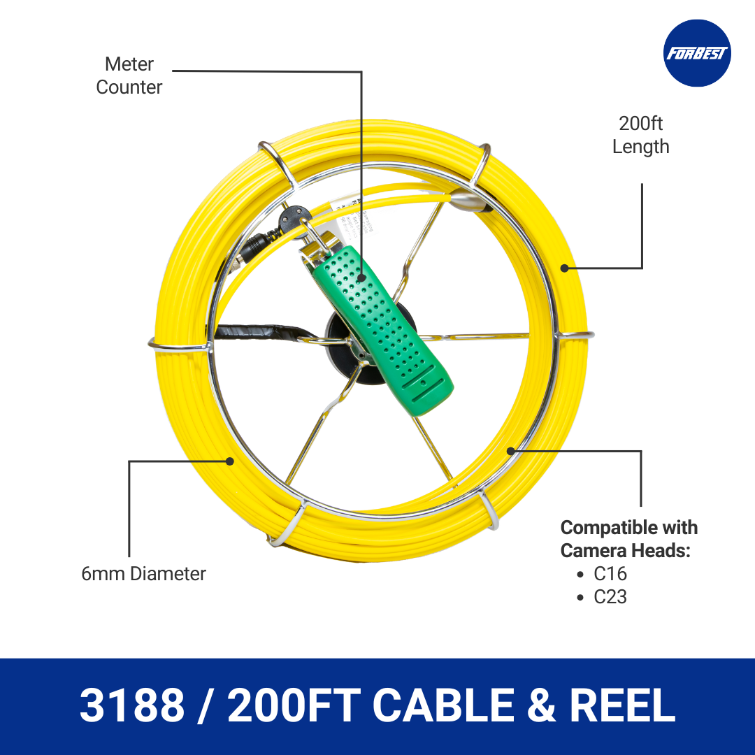4188XT All-in-One Sewer Camera, 200ft Cable, Self-Leveling Head and 512Hz Sonde