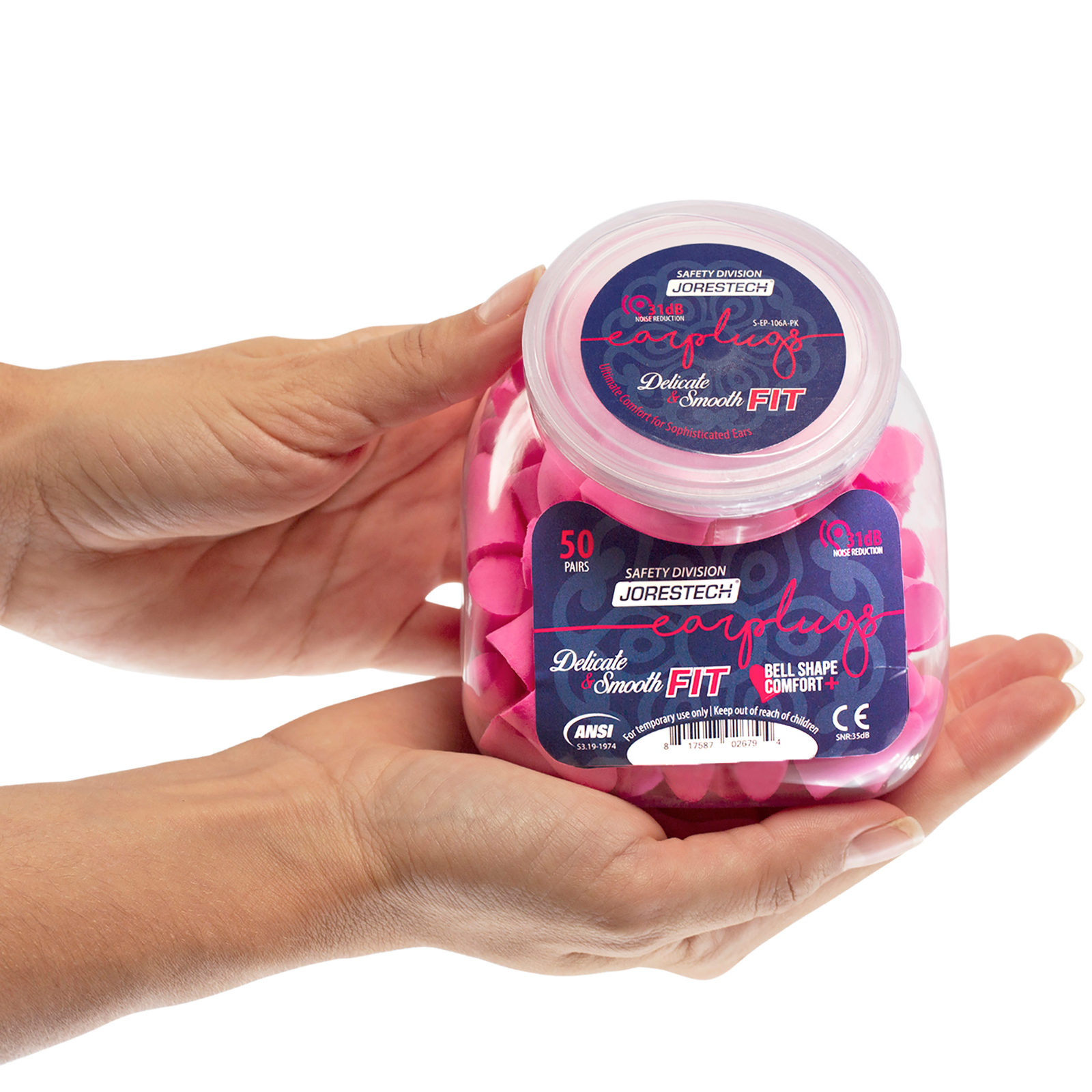 31dB NRR Bell-Shaped Soft Foam Earplugs – 50 Pairs