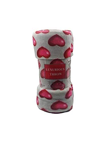 Decor & More Amor Eterno Be Mine Love Collection Valentine's Day Heart Ultra Plush Throw Blanket (50