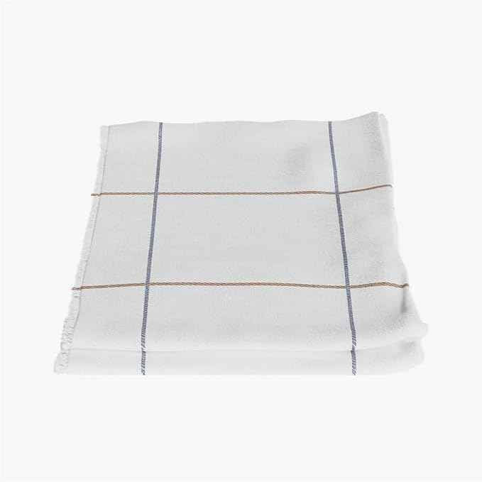 Outer Bug Shield Outdoor Throw Blanket w/Insect Shield Repellent Gear Technology- Lightweight Insect-Repellent Outdoor Blanket, Camping, Picnic & Beach Blanket, Swan White Windowpane Plaid, 50"W x 60"
