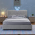 Upholstered Bed With Oversized Rabbit Ear Headboard, LED Lights & 4 Storage Drawers