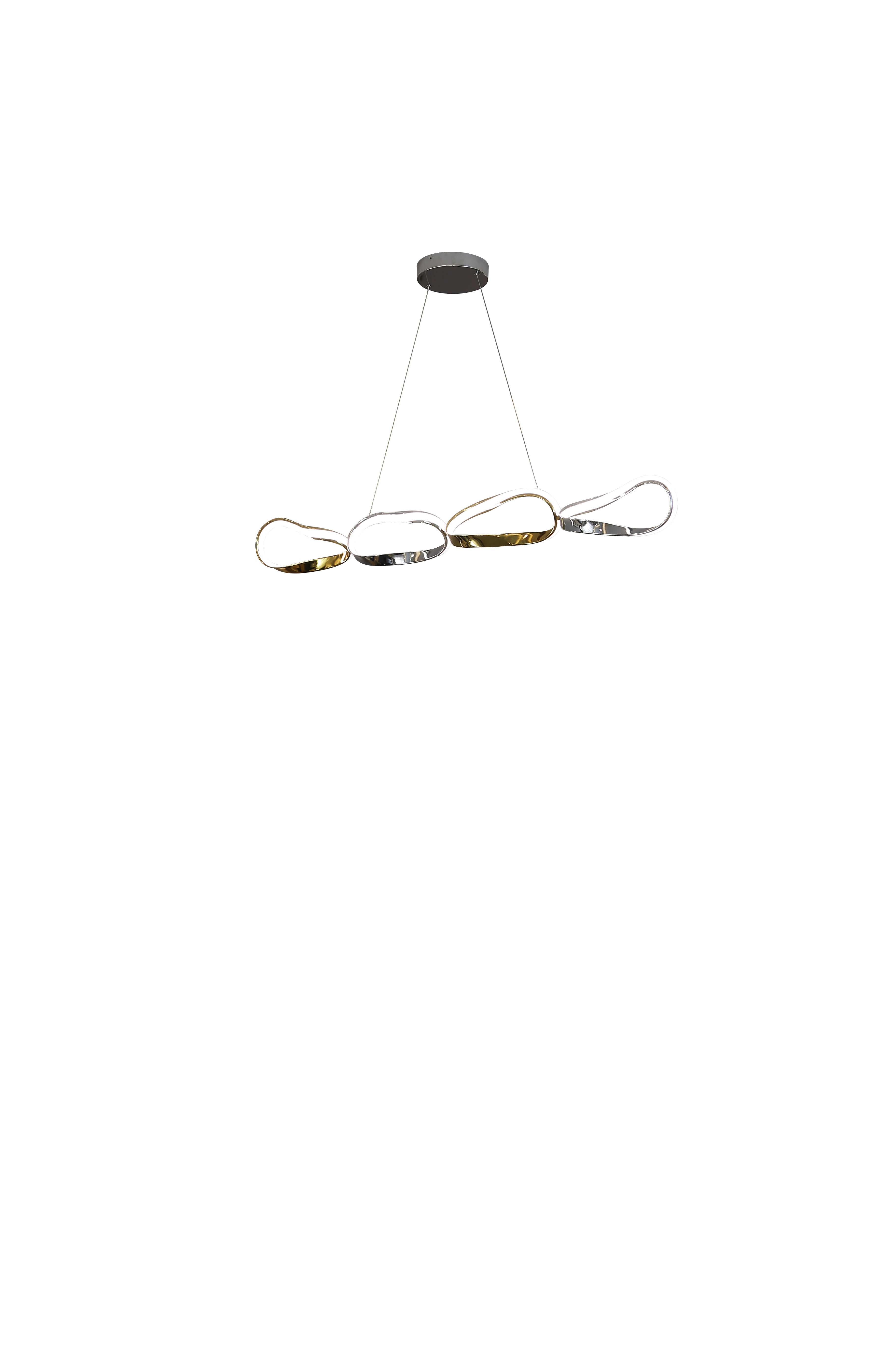 Prague Horizontal Chandelier // Gold and Chrome