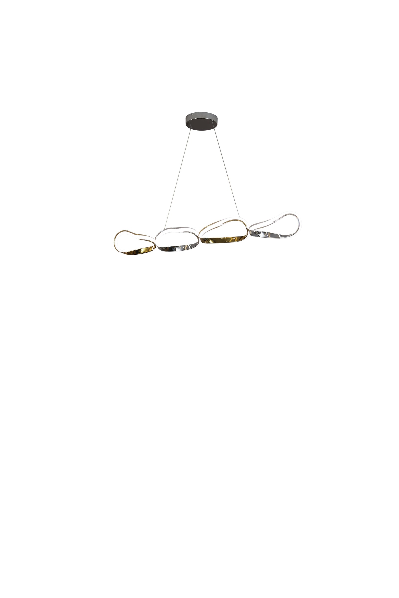 Prague Horizontal Chandelier // Gold and Chrome