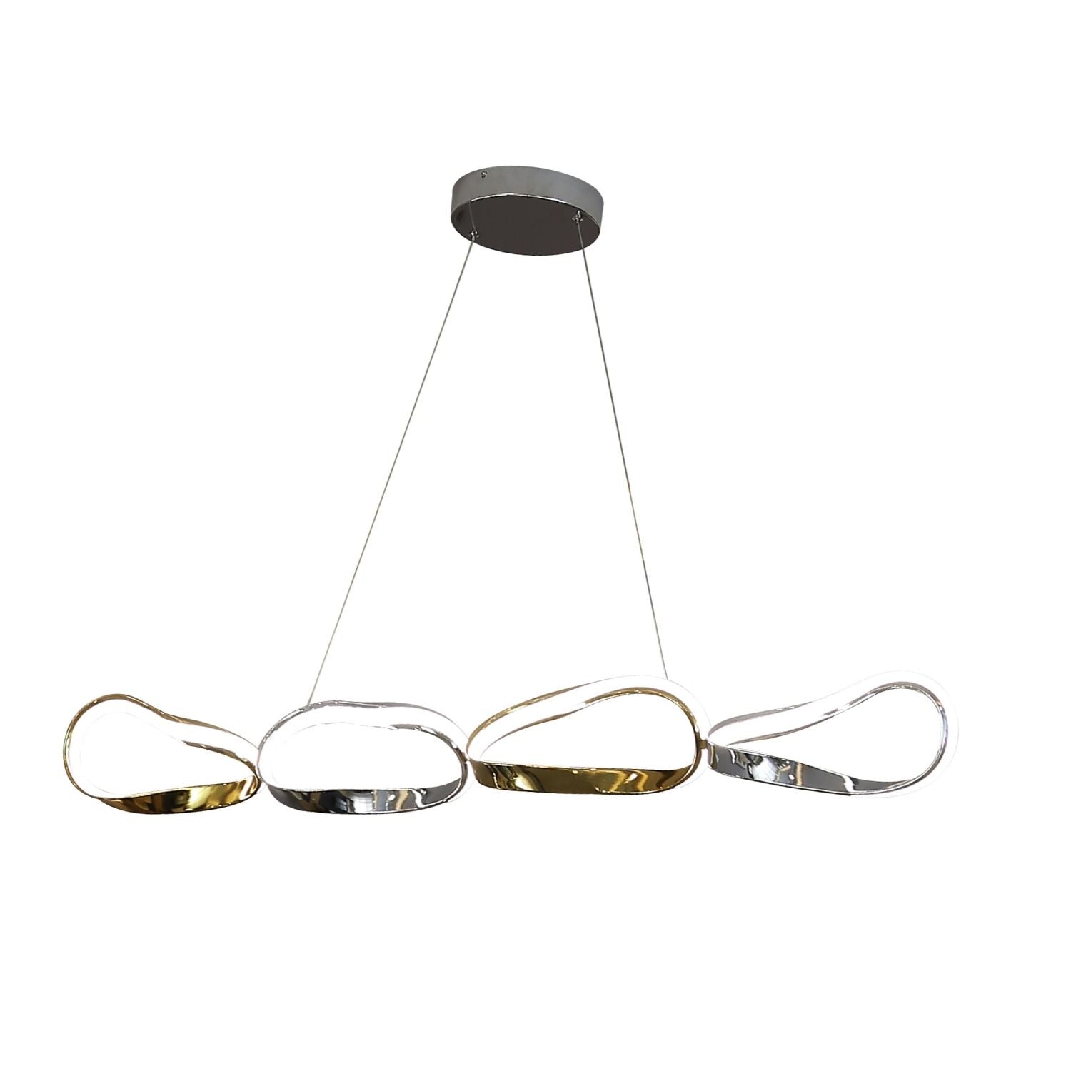Prague Horizontal Chandelier // Gold and Chrome