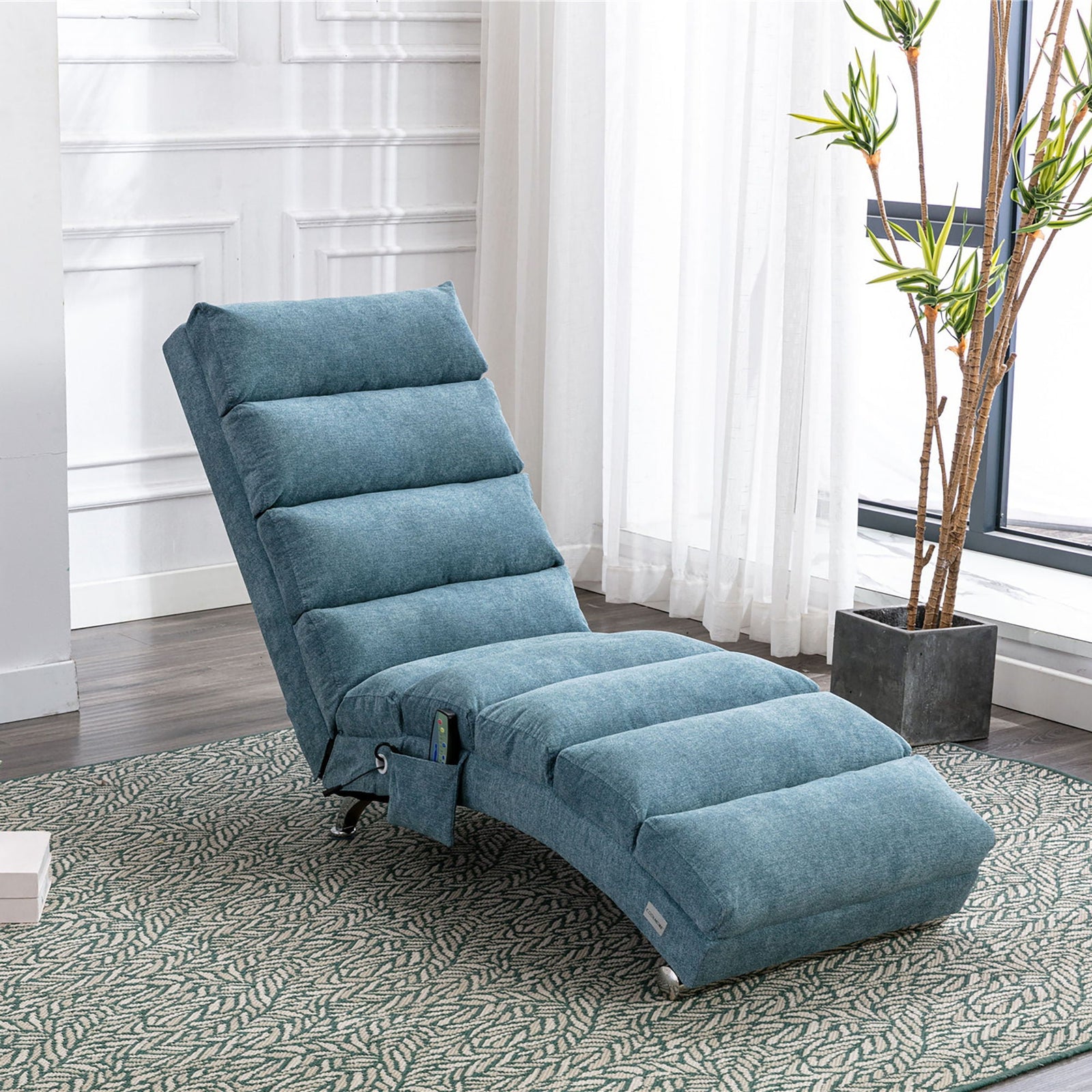 Massage Chaise Lounge Indoor With Remote Control, Ergonomic Electric Massage Lounger