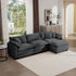 Modern Oversized Modular Cushion Sofa With Ottoman, Low Back, Deep Seating Sofa Set