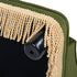 Olive Green Velvet Princess Pet Bed Sofa with Fringe Skirt - Medium