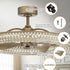 33" Modern DC Motor Crystal Ceiling Fan with Lighting and Remote Control