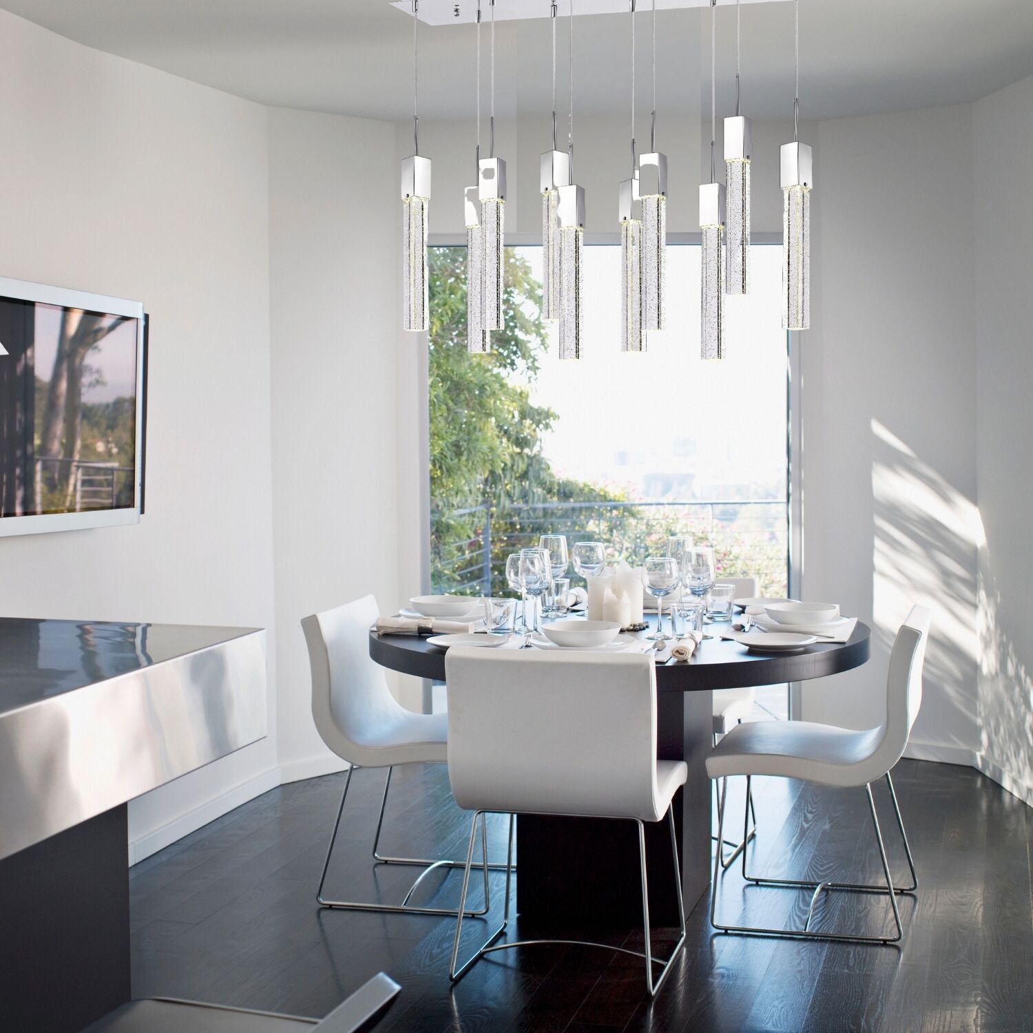 Rectangular Crystal Chandelier // XL 10 Light