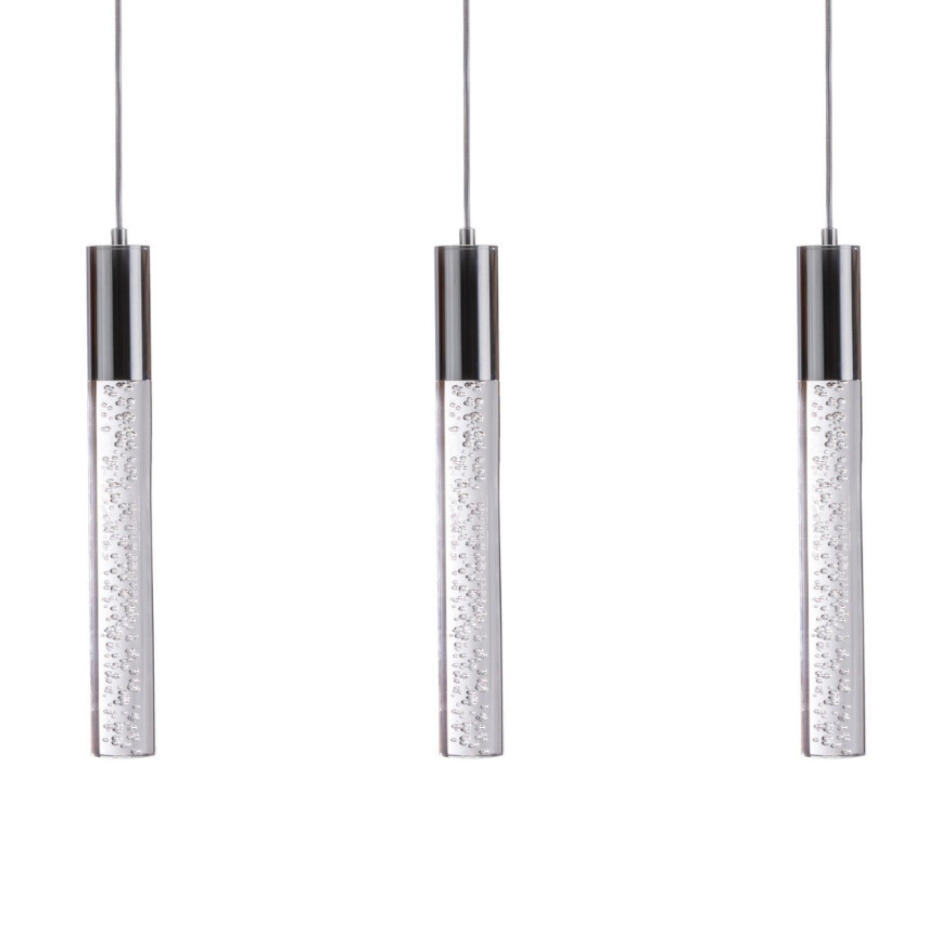Acrylic Cylinder Chandelier // 3 Light