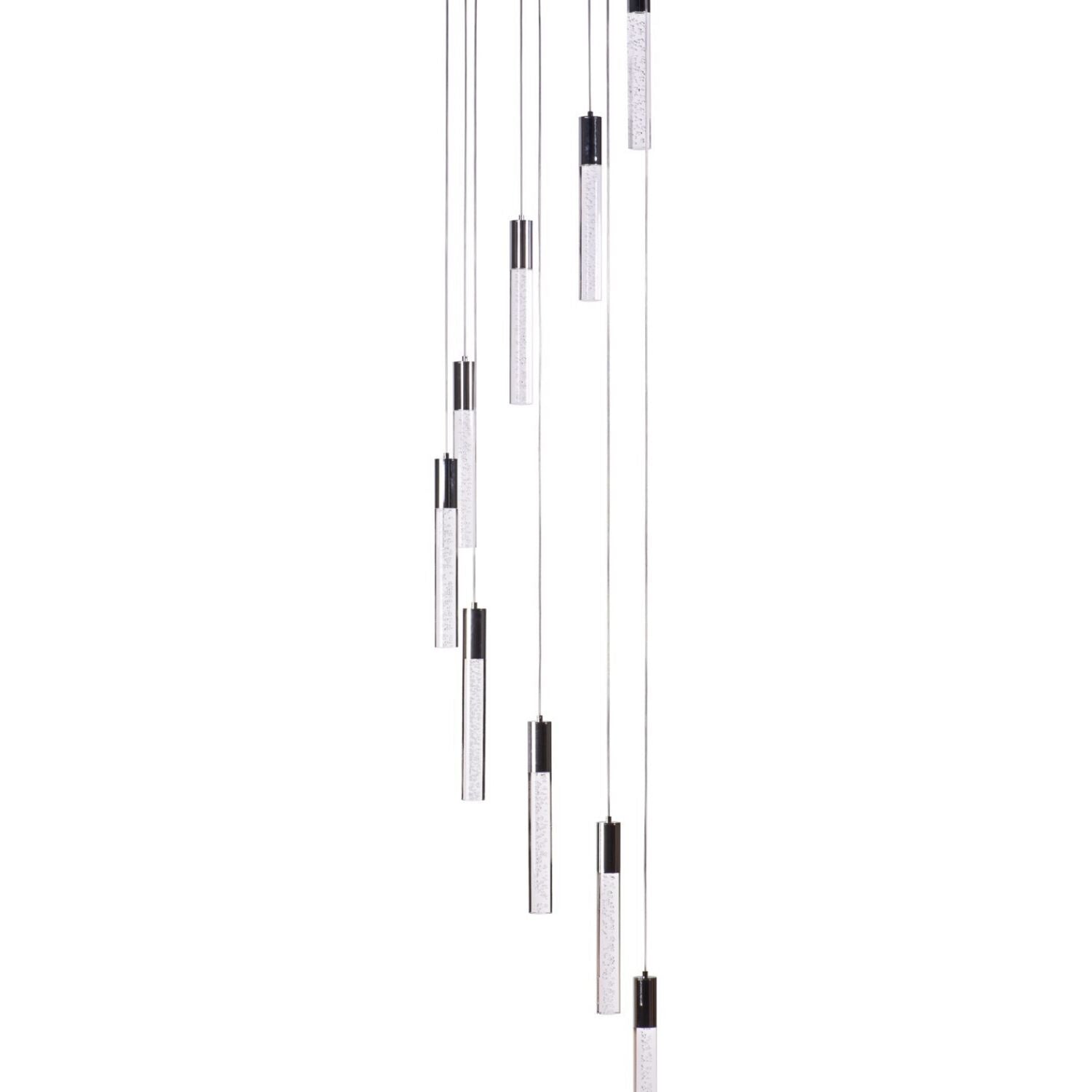 Acrylic Cylinder Chandelier // 9 Light