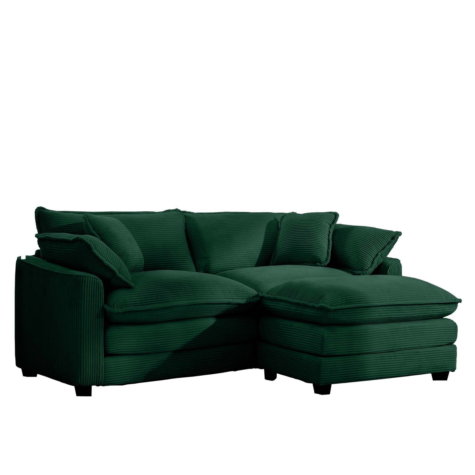 Modern Oversized Modular Cushion Sofa With Ottoman, Low Back, Deep Seating Sofa Set