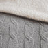 3 Pieces Full/Queen Cable Knit Chenille Comforter Set Gray
