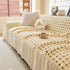 Grid Textured Sofa Cover with Sheer Ruffle Skirt, Pet-Friendly Sofa Throw Slipcover
