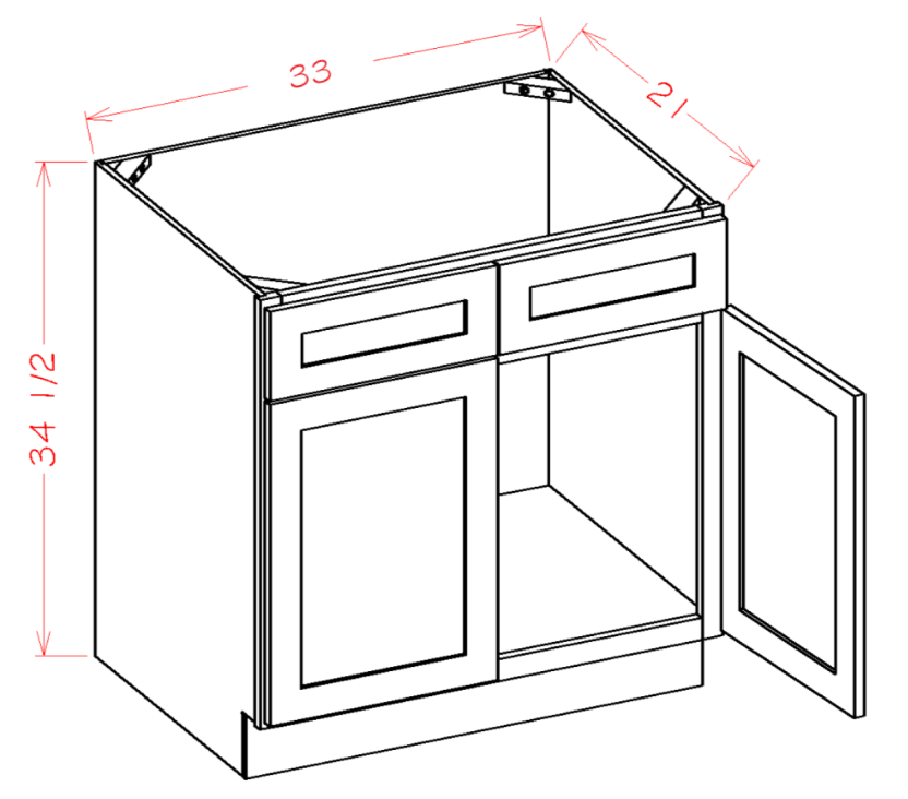 33 Inch White Shaker Single Sink Bathroom Vanity