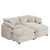 Modern Oversized Modular Cushion Sofa With Ottoman, Low Back, Deep Seating Sofa Set