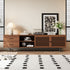 78" TV Stand For TVs Up To 85" Entertainment Center With Deep Drawers & Cable Management, Soft Closing Hinges - Walnut