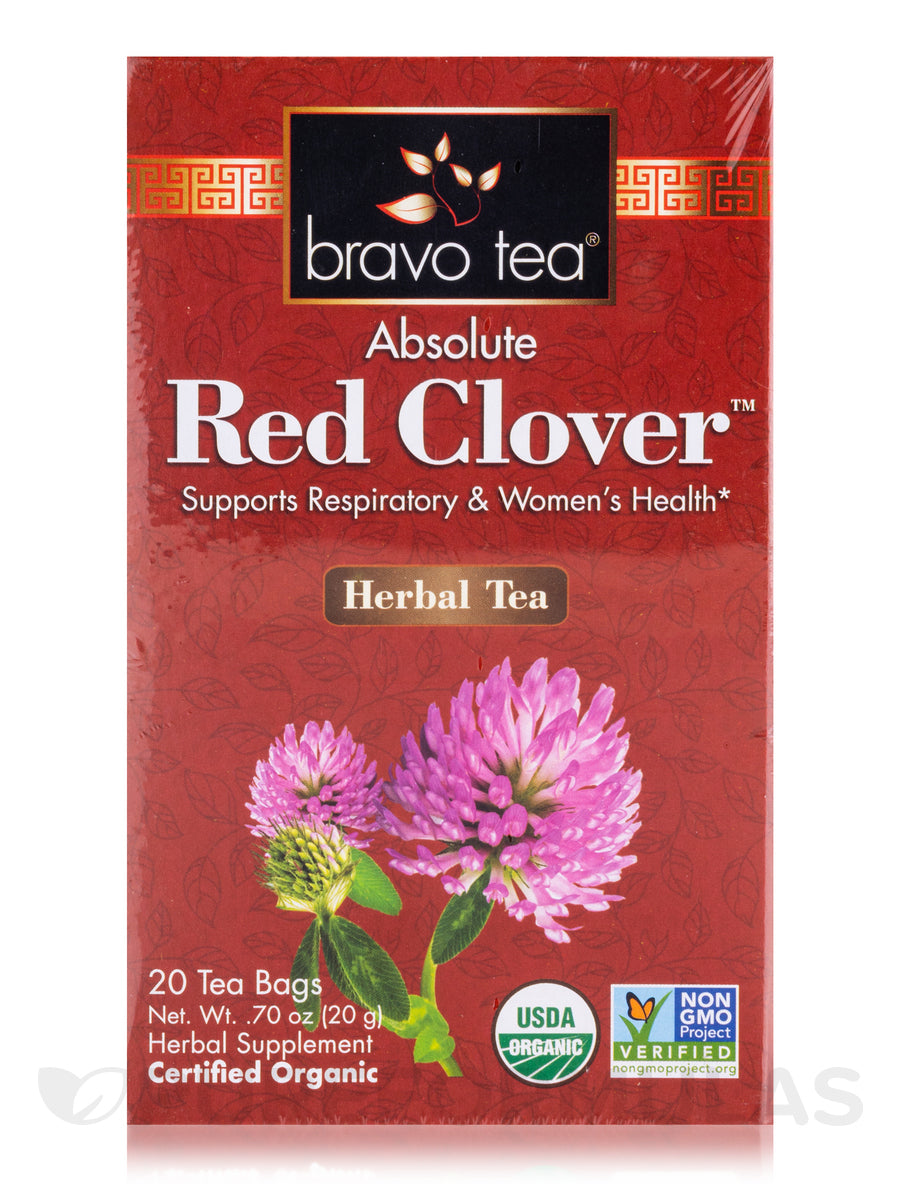 Bravo Teas & Herbs Red Clover Herbal Tea, 20 Count Tea Bags