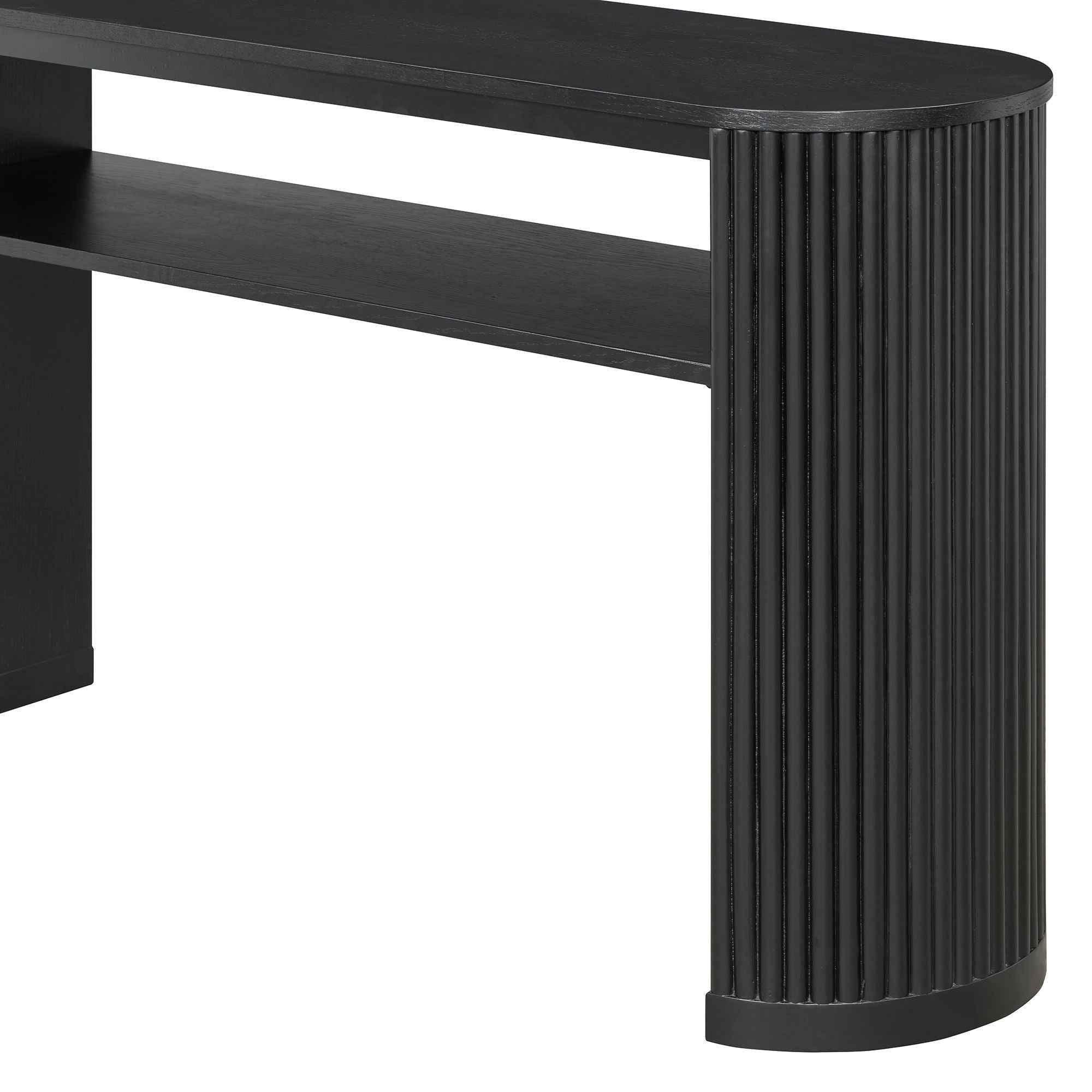 Console Table With Fluted Legs, Open Shelf