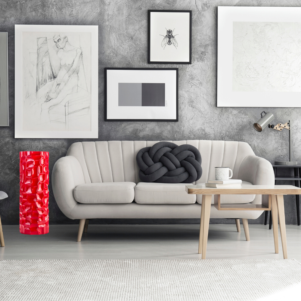 Textured Honeycomb Vase // Red, 36