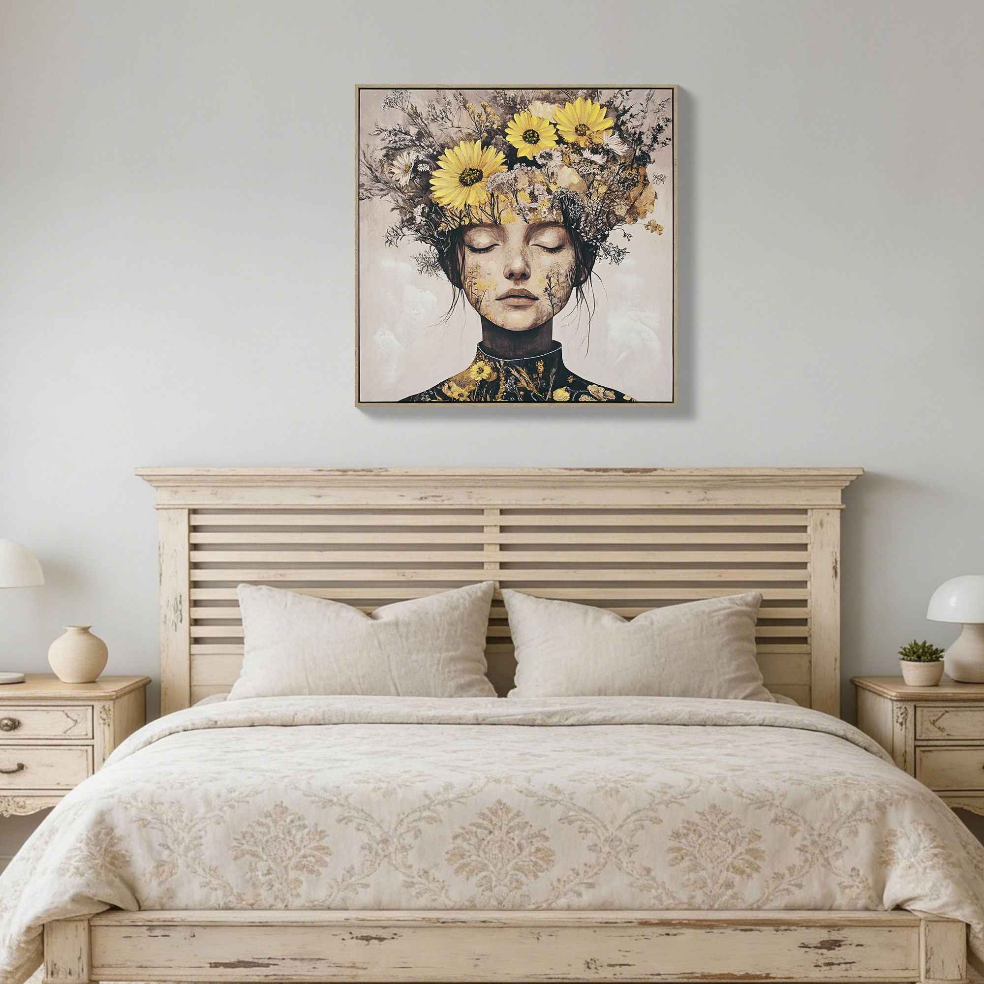 Beauty Posters Beauty Lady Wall Art Floral Canvas Artwork For Living Room - Ginger