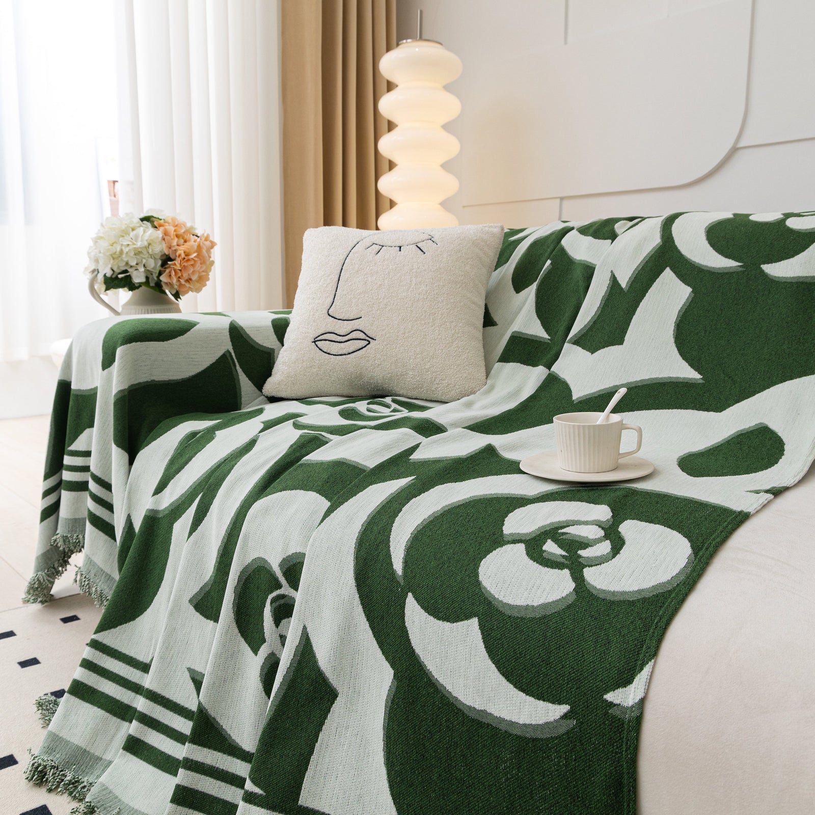 Chenille Sofa Cover Blanket, Couch Cover Blanket Throws for Couches Living Room Furniture Throw Covers