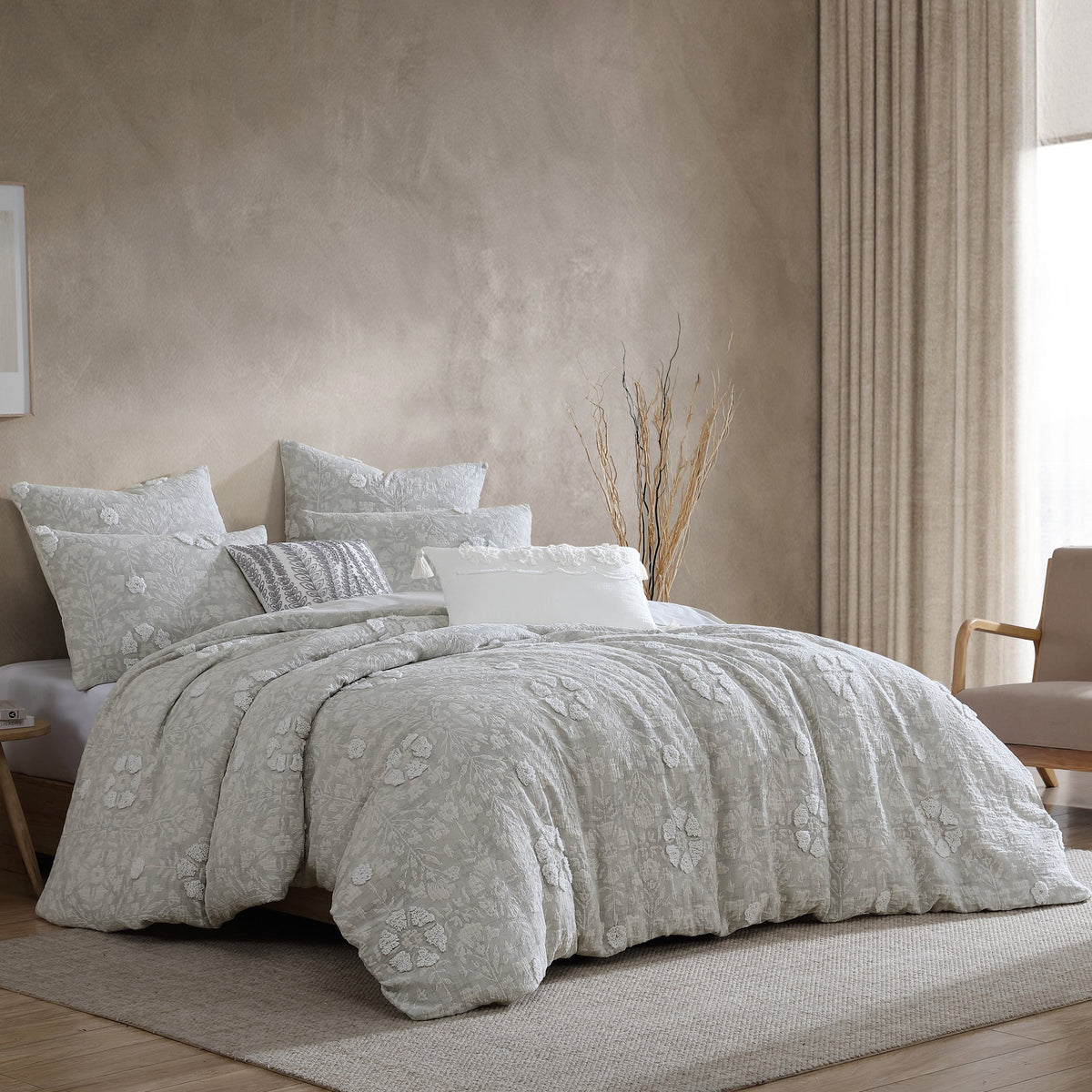 Tacey 5 Pc Textured Woven Jacquard Comforter Set