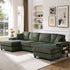 U-Shaped Convertible Sofa, 4 Seater Large Living Room Lounge