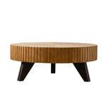 Round Retro Coffee With Solid Wood Legs