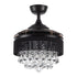 36" Bangaiore Modern Downrod Mount Crystal Ceiling Fan with Lighting and Remote Control