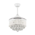 36" Bangaiore Modern Downrod Mount Crystal Ceiling Fan with Lighting and Remote Control