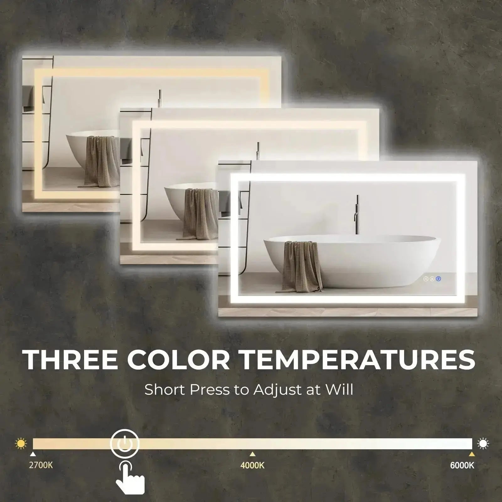 36 x 28 Inch Center Glow LED Bathroom Mirror