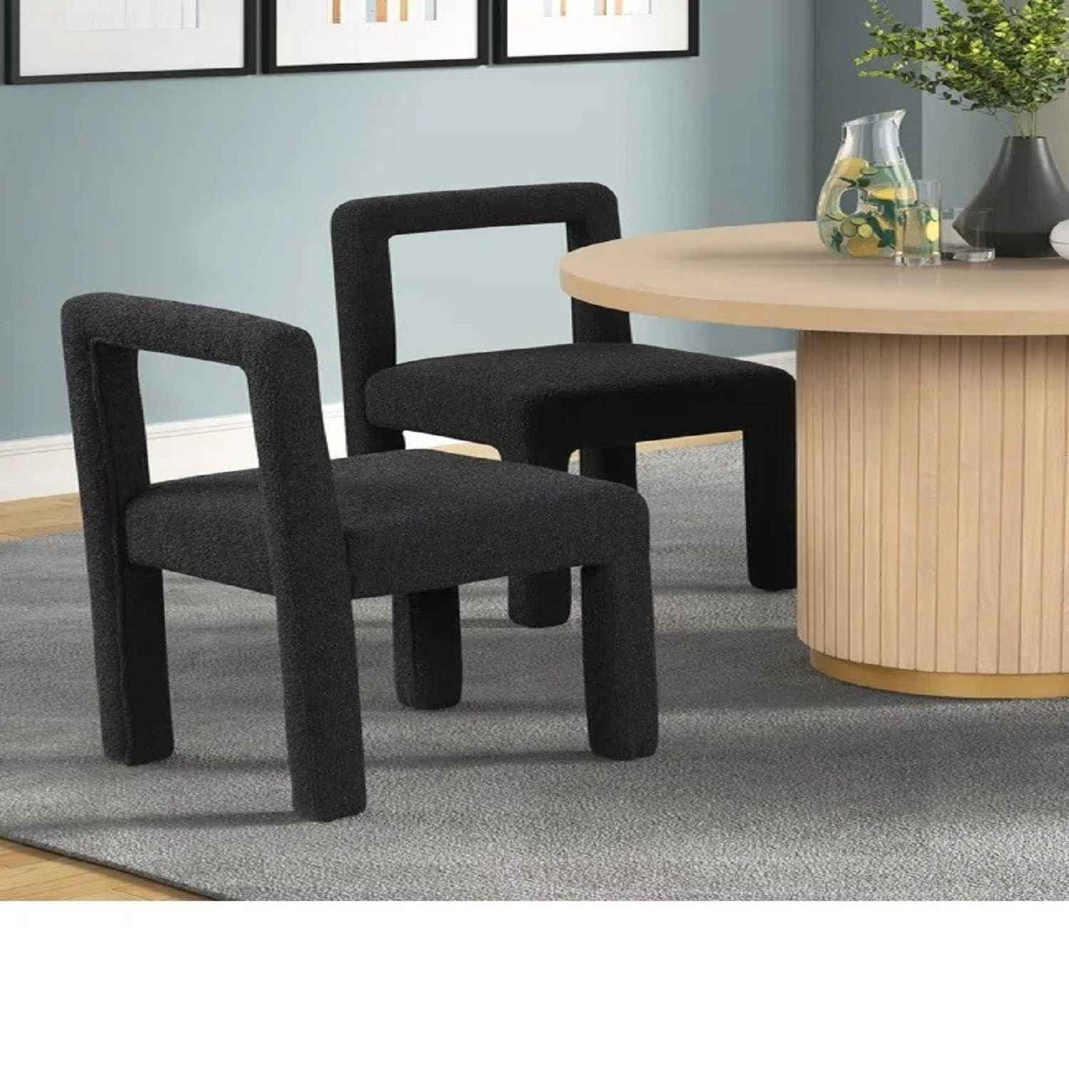 Dining Chairs With Square Open Back (Set of 2)