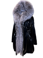 Genuine Silver Fox Fully Lined Hood Rabbit Insulated Parka