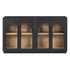 4-Door Large Storage Sideboard Buffet Cabinet with Glass Doors Arched Cabinet (Black)
