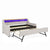 Upholstered Sofa Bed With LED Lights, Storage Headboard, Foldable Trundle & Wireless Charging