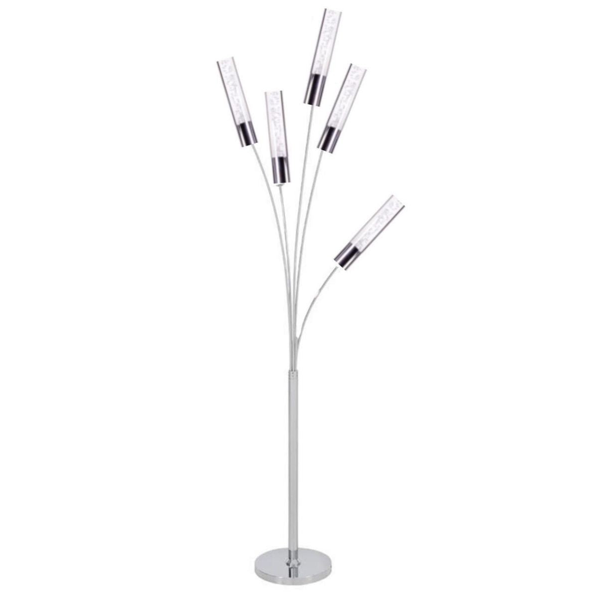 5 Acrylic Cylinders Floor Lamp // Chrome