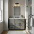 36 Inch Grey Shaker Single Sink Bathroom Vanity with Drawers on the Left