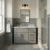 36 Inch Grey Shaker Single Sink Bathroom Vanity with Drawers on the Right
