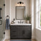 36 Inch Gray Stained Shaker Single Sink Bathroom Vanity with Drawers on the Left